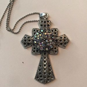 Antique cross snap necklace with snap